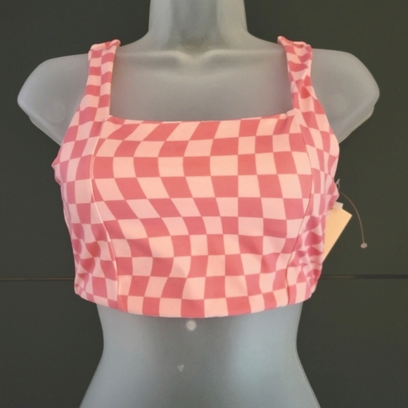 🆕️ Wilo Pink Checkered Sports Bra - Picture 3 of 3
